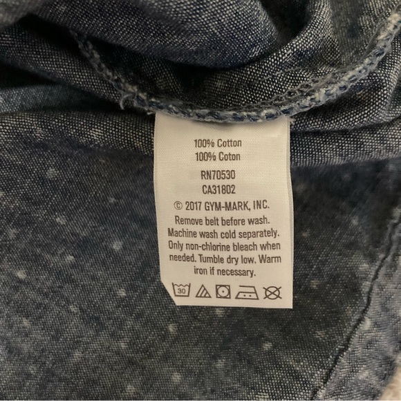 Girls Crazy 8 Chambray Denim Blue Polka Dot Dress Size 8 - Picture 6 of 8